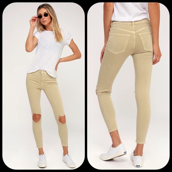 tan skinny jeans